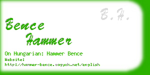 bence hammer business card